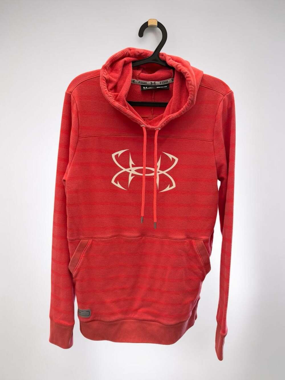 Under Armour Fish Logo Striped Pullover Hoodie Small